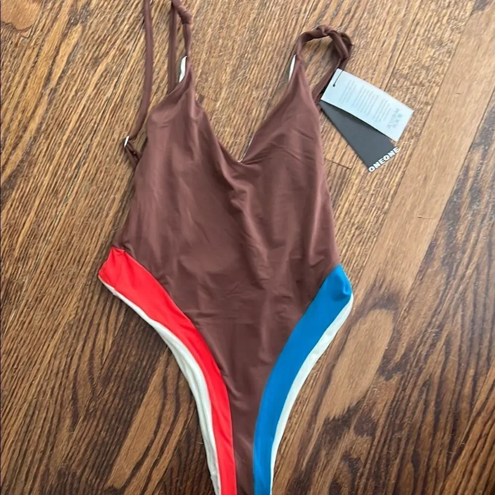 Oneone Swim x Free People Thalya One Piece Swimsuit in Brown